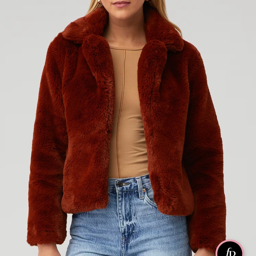 MINKPINK Teddy Jacket in Warm Brown